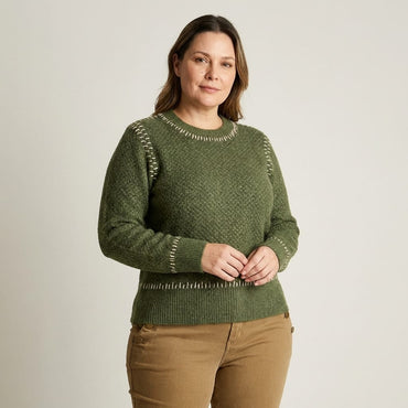 Sweater Verde Olive Textura Detalle - Lorenzo di Pontti
