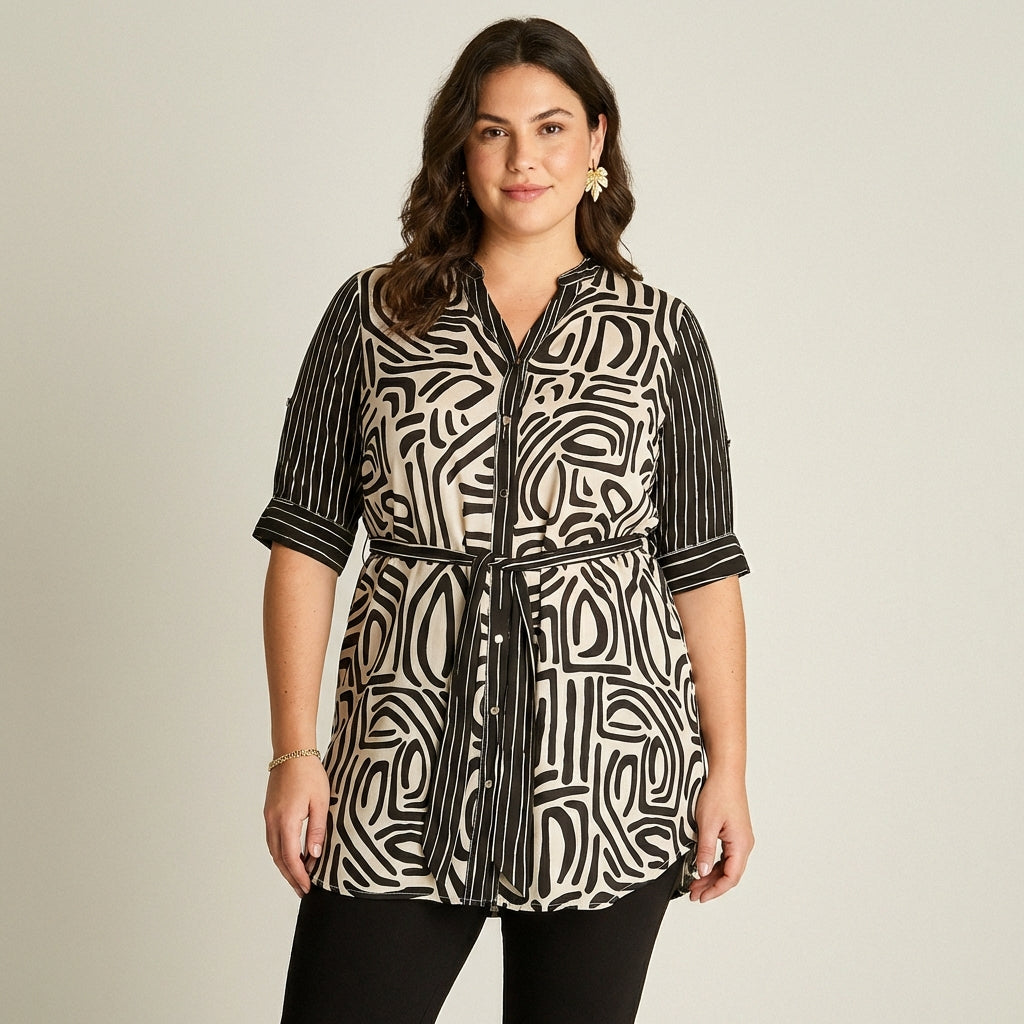 Tapado Manga Larga Roll Up Estampado