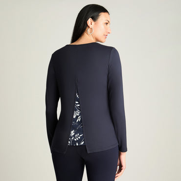 Polera Manga Larga Estampada Azul Lorenzo Di Pontti