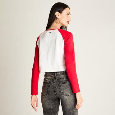 Polera Escote Redondo Preppy Rojo