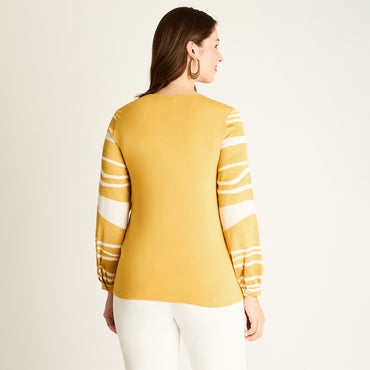 Polera Mostaza Estampada