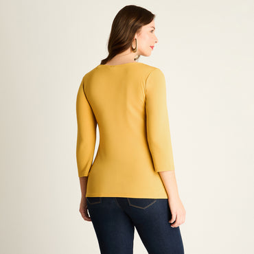 Polera Mostaza con Detalle de Amarra