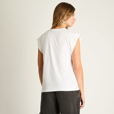 Polera Crudo con Estampado