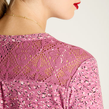 Polera Morado Manga Larga Elasticidad Media Sin Forro Calce Normal Tela Punto