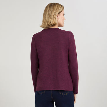 Polera Lanilla con Aplicación Bordada Morado