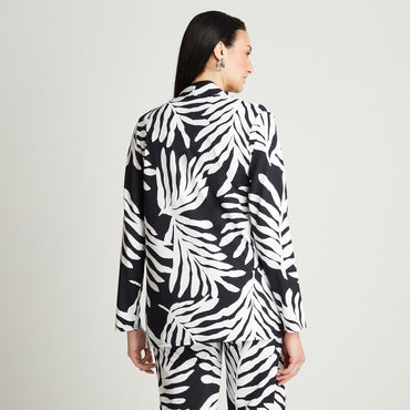 Tapado Azul Manga Larga Estampado