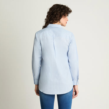 Blusa Algodón Basica Celeste Curvi