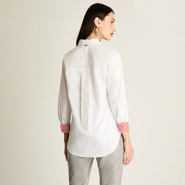 Blusa Oversize Con Detalles En Las Mangas Blanco
