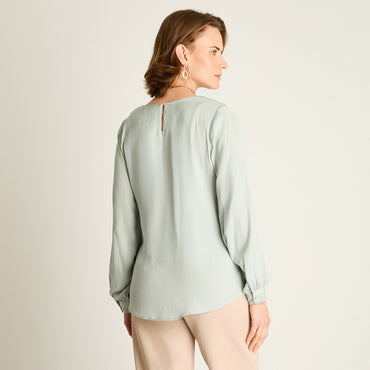 Blusa Menta Cuello en V