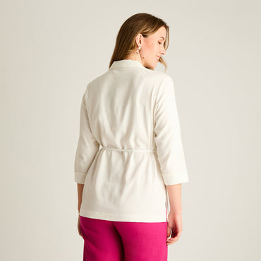 Blusa Crudo Manga 3/4 con Lazo