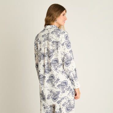 Blusa Blanco Estampado Mediterráneo