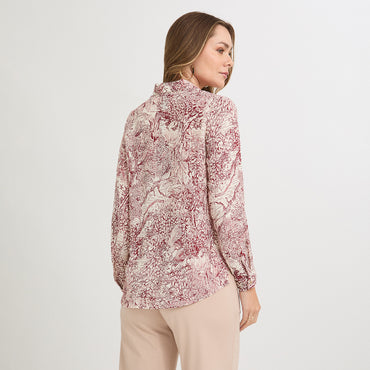 Blusa Manga Larga con Botones Rojo