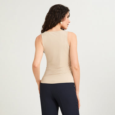Polera Básica sin Mangas Beige