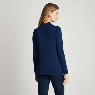 Polera Azul Camant Aplicación - Lorenzo di Pontti