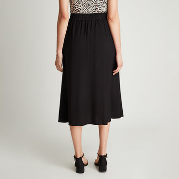 Falda Larga Negro Con Lazo