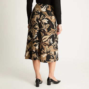 Falda De Camant Estampada Café Lorenzo Di Pontti