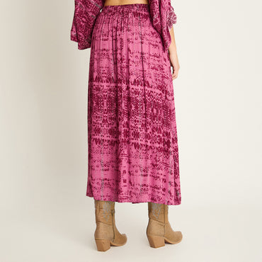 Falda Lila Maxi Estampado Boho