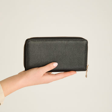 Billetera Negra Bicolor con Cierre