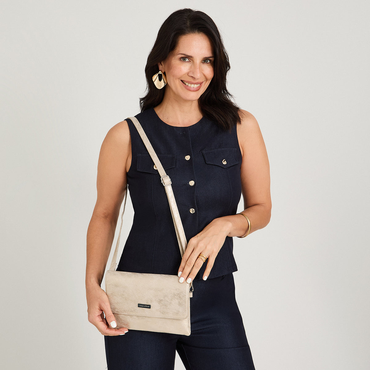 Cartera Metalizada Dorado