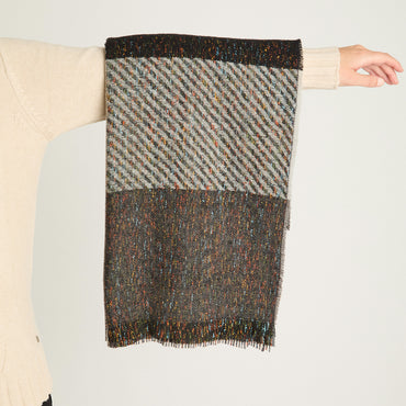 Bufanda Tejida Melange Negro Curvi