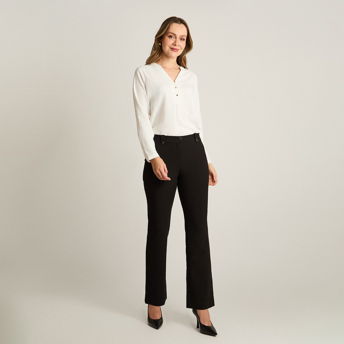 Pantalón Formal Negro Recto