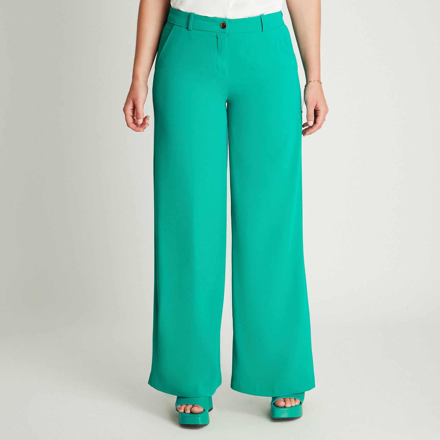 Pantalón Formal Verde Palazzo Lorenzo di Pontti