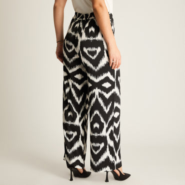 Pantalón Palazzo Estampado Crudo