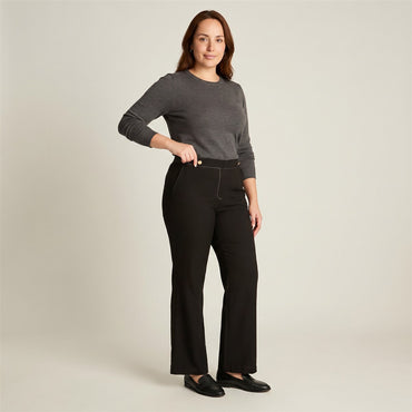 Pantalón Negro Palazzo Formal tela liviana en modelo plus size