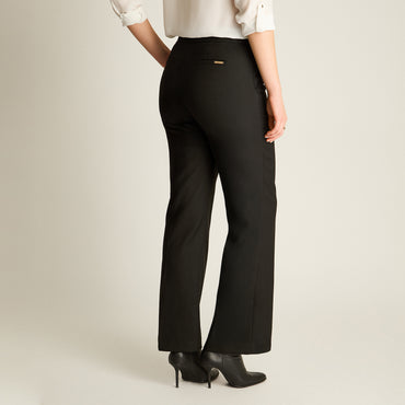 Pantalon Formal Negro Elasticidad Nula Sin Forro Calce Normal Tela Plano