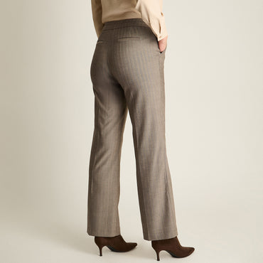 Pantalon Formal Gris Elasticidad Nula Sin Forro Calce Normal Tela Plano