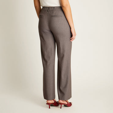 Pantalon Formal Gris Elasticidad Nula Sin Forro Calce Normal Tela Plano