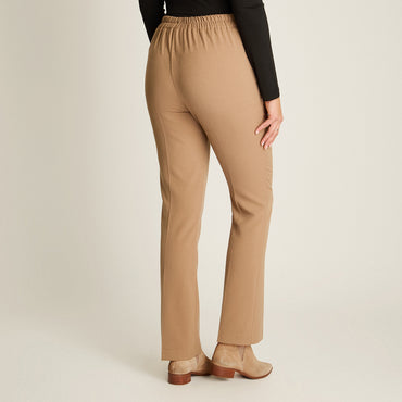 Pantalon Formal Camel Elasticidad Nula Sin Forro Calce Normal Tela Plano