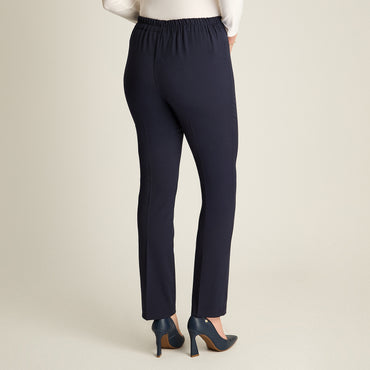 Pantalon Formal Azul Elasticidad Nula Sin Forro Calce Normal Tela Plano