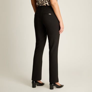 Pantalon Formal Negro Elasticidad Nula Sin Forro Calce Normal Tela Plano