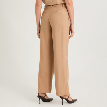 Pantalón Formal de Lino Palazzo Camel