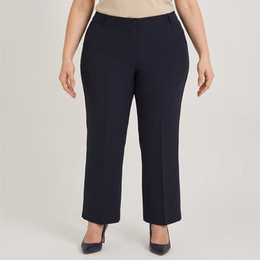Pantalón Formal Sastrero Básico Liviano Azul en modelo plus size