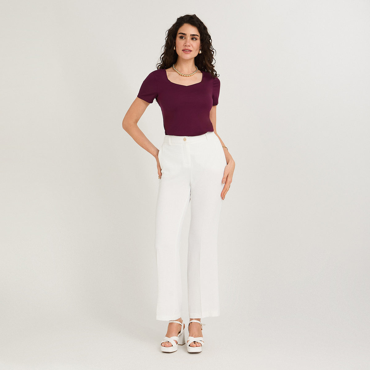 Pantalón Formal Palazzo Liviano Crudo