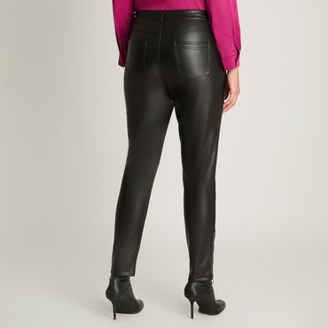 Calza Slim De Ecocuero Negro Lorenzo Di Pontti