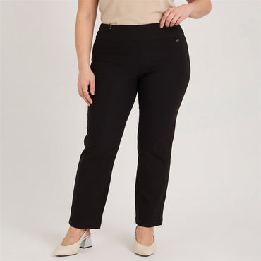 Calza Bengalina Pretina Elasticada Negro en modelo plus size