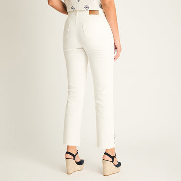 Jeans Blanco Recto No Elasticado Calce Normal