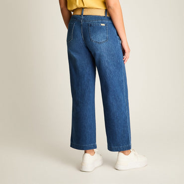 Jeans Blue Medio Elasticidad Nula Sin Forro Calce Holgado Tela Denim