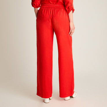 Pantalón Rojo Recto con Lazo