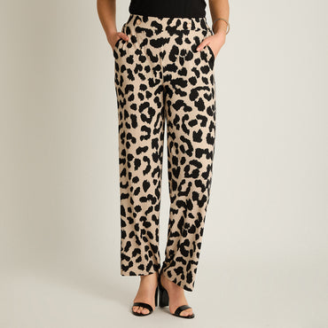 Pantalón Palazzo Casual Arena Animal Print