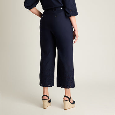 Pantalon Sport Azul Palazzo No Elasticado Calce Normal