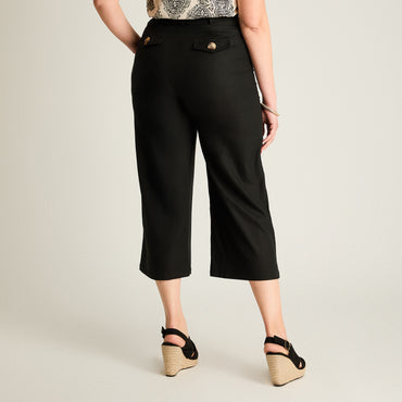 Pantalon Sport Negro Culotte No Elasticado Calce Normal