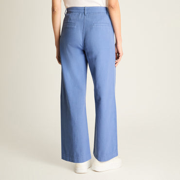 Pantalon Algodón Azul Wide Leg