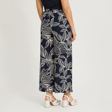 Pantalón Sport Palazzo Estampado Azul