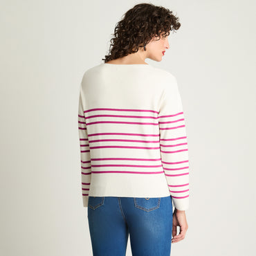 Sweater Cuello Redondo Básico Crudo Curvi