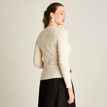 Sweater Arena Manga Larga Elasticidad Media Sin Forro Calce Normal Tela Tejido