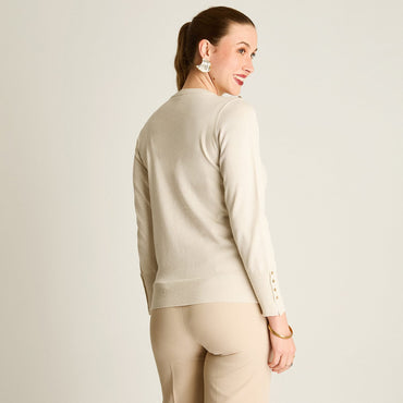 Sweater Arena Manga Larga Elasticidad Media Sin Forro Calce Normal Tela Tejido